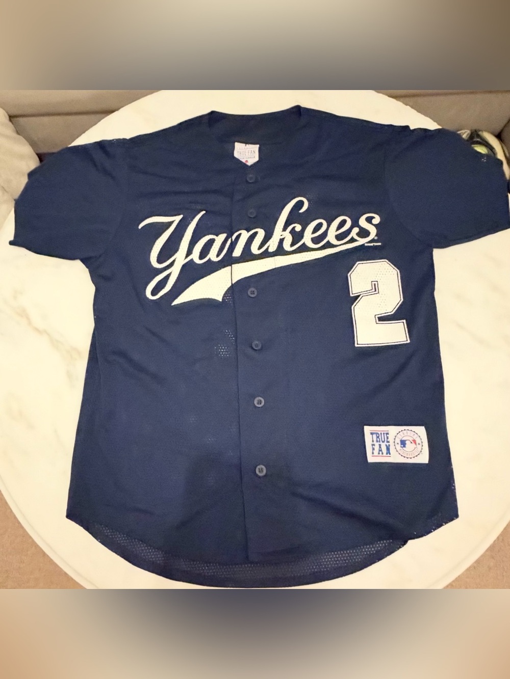 Vintage 1990’s TrueFan sports wear NY Yankees Derek Jeter #2 Navy Blue Jersey